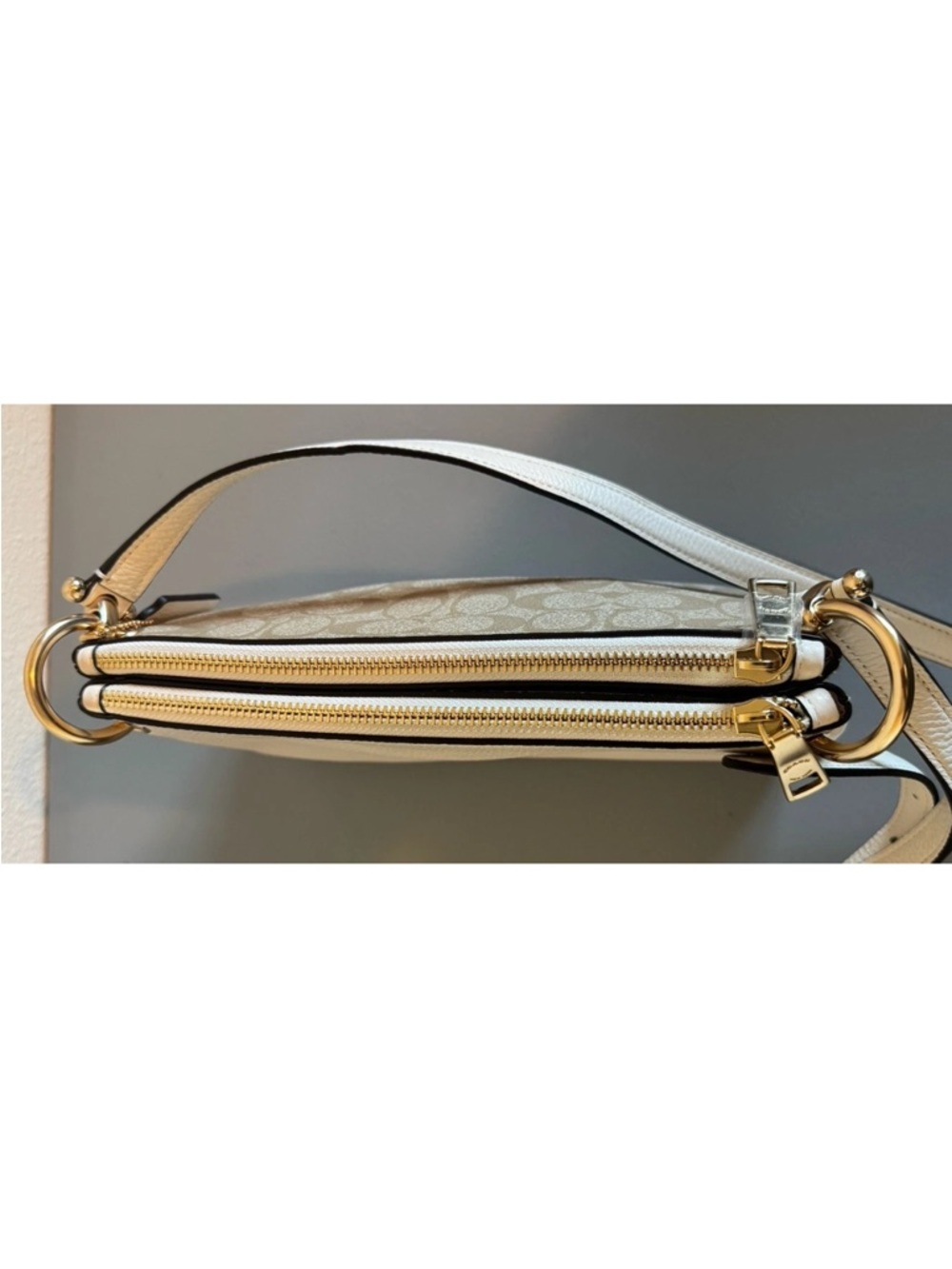 NWOT Coach Mia Crossbody Signature Canvas Chalk White Leather Bag 76646 - Picture 11 of 13